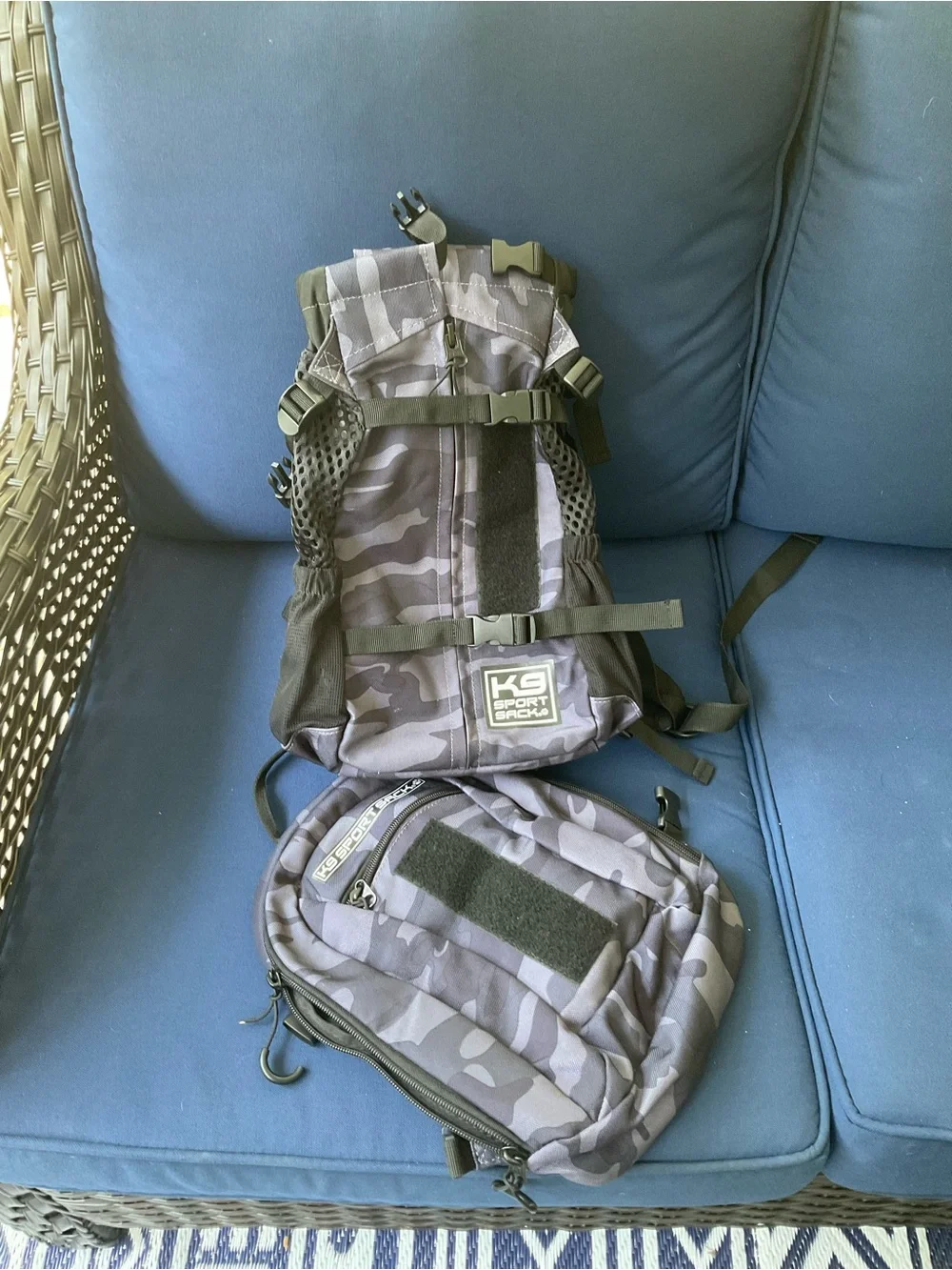 K 9 Sports Sack Black Camo Dog Backpack Small
